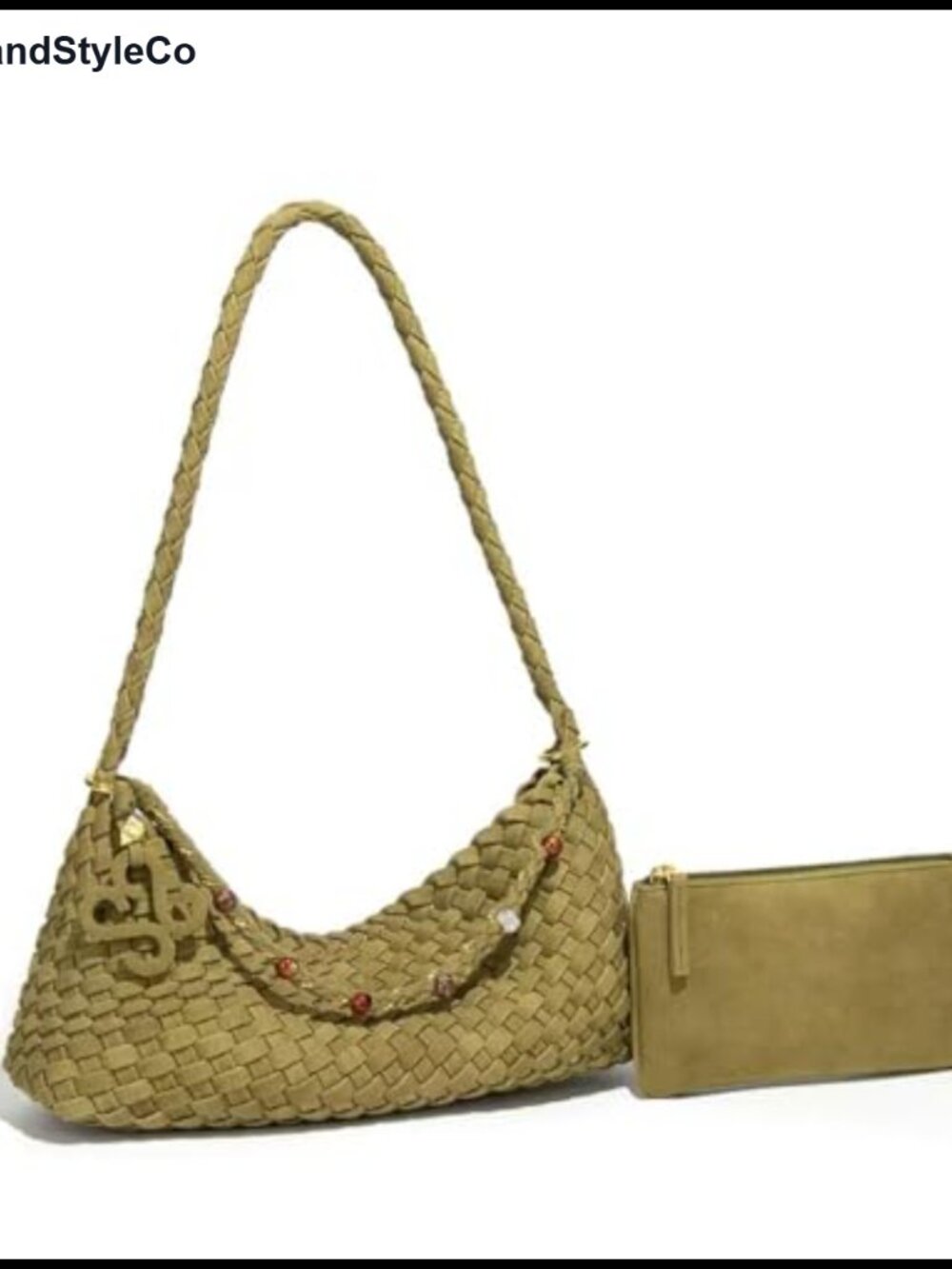 Suede Woven Hobo Shoulder Bag Hand-Woven Tote Purse for Women
